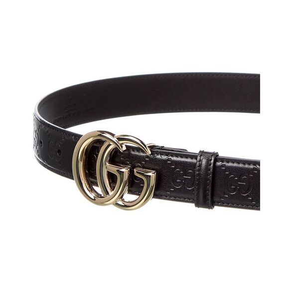 Gucci Gg Marmont Leather Belt, Black